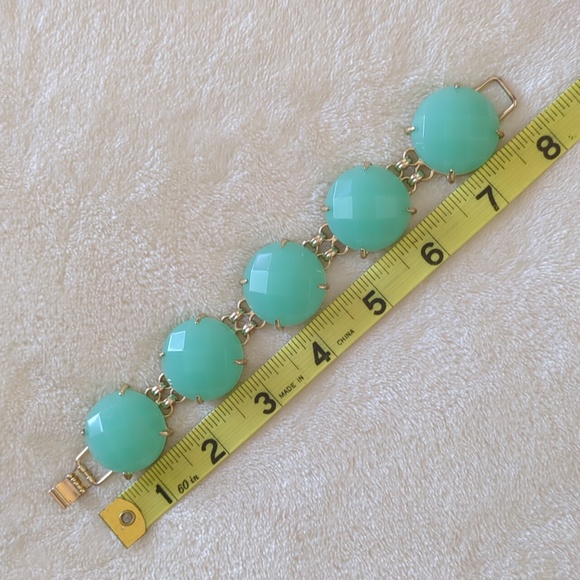 Kendra Scott Cassie Bracelet Chalcedony Chunky Statement Gold Seafoam Green - Picture 8 of 15